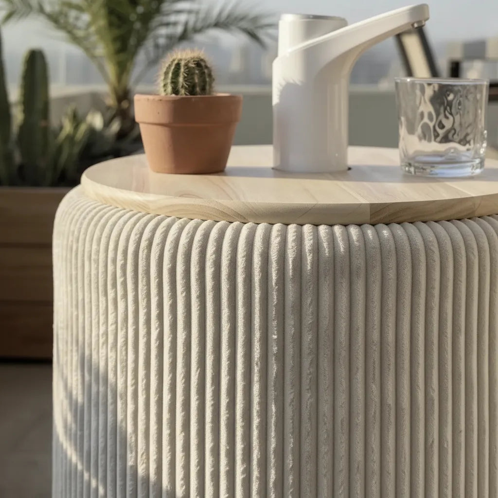 Mueble Cubre Bidón Beige