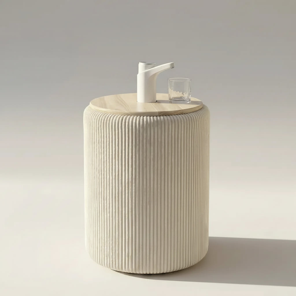 Mueble Cubre Bidón Beige